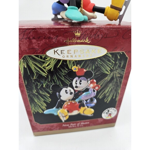 1997 MICKEY MOUSE MINNIE New Pair of Skates Disney Hallmark Christmas Ornament - Picture 7 of 11